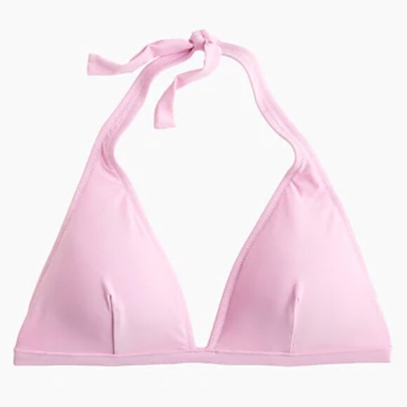 JCrew $54 Halter Bikini Top in Frosty Berry Pink Size XS J2818 pool beach - Picture 1 of 5